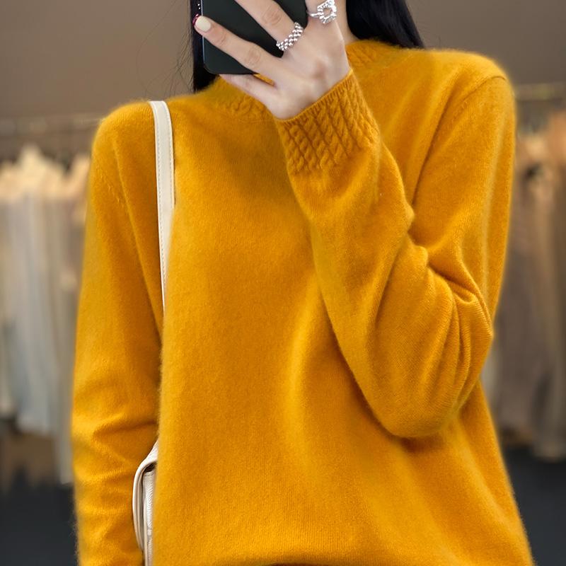 Женский кашемировый свитер Qinghe кашемир 30% кашемир 70% шерсть осенне-зимний пуловер теплый и модный