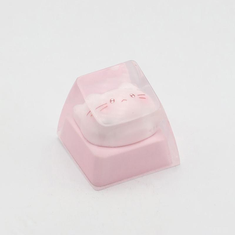 Полупрозрачный Милый Мультяшный Кэт Кт Колпачок для Клавиш Механическая Клавиатура с Крестообразным Переключателем Колпачок для Клавиш Украшение Клавиатуры Колпачок для Клавиш Аксессуары для Клавиатуры