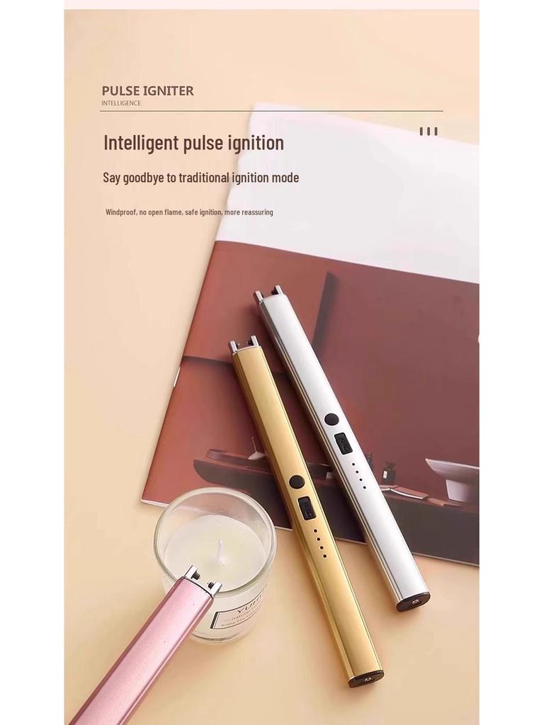 Перезаряжаемая зажигалка для ароматических свечей с длинной ручкой – Электронная импульсная удлиненная зажигалка для газовых плит