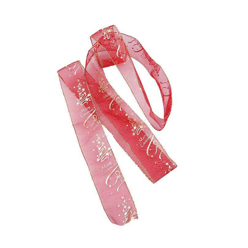 Мода Творческий Красный Цветок Печати Рождественская Лента Украшение Рождественской Елки