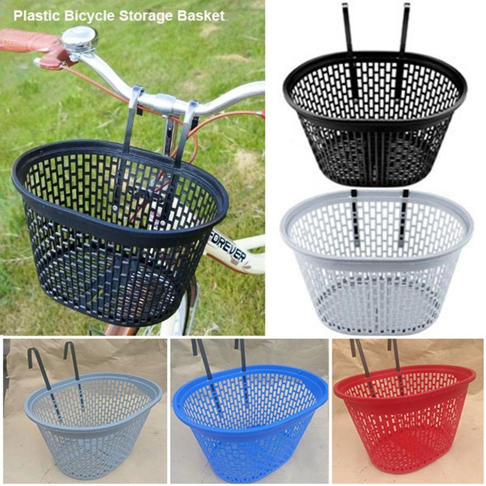 Multicolors Children Bike Basket Plastic 6 Styles Scooter Handlebar Basket Hollow Bicycle Storage Bag Rear Cycling Accessories