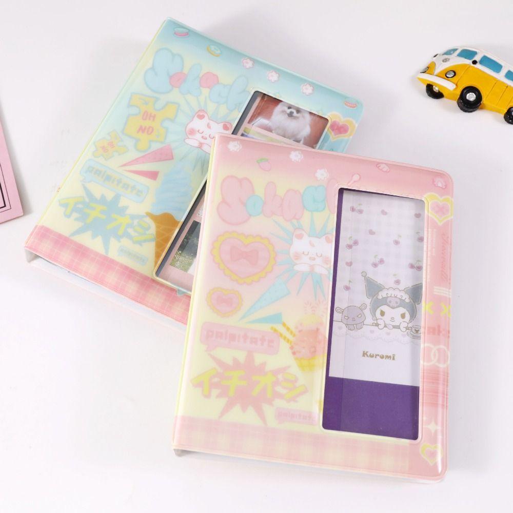 Clear Pockets Photo Album Holder Cute Cartoon Small Card Collect Book Letters