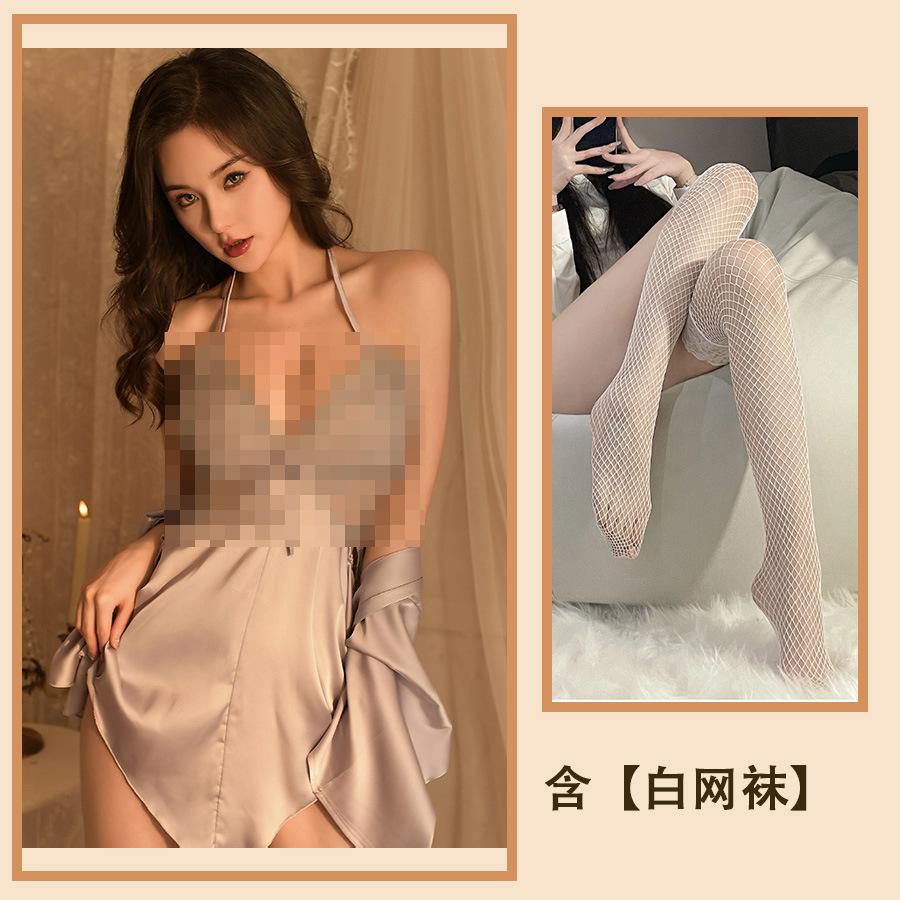 Сексуальное нижнее белье Gathers Butterfly Ночная рубашка Lolita Домашняя одежда Атласная сексуальная чистая пижама плюс комплект накладок на грудь