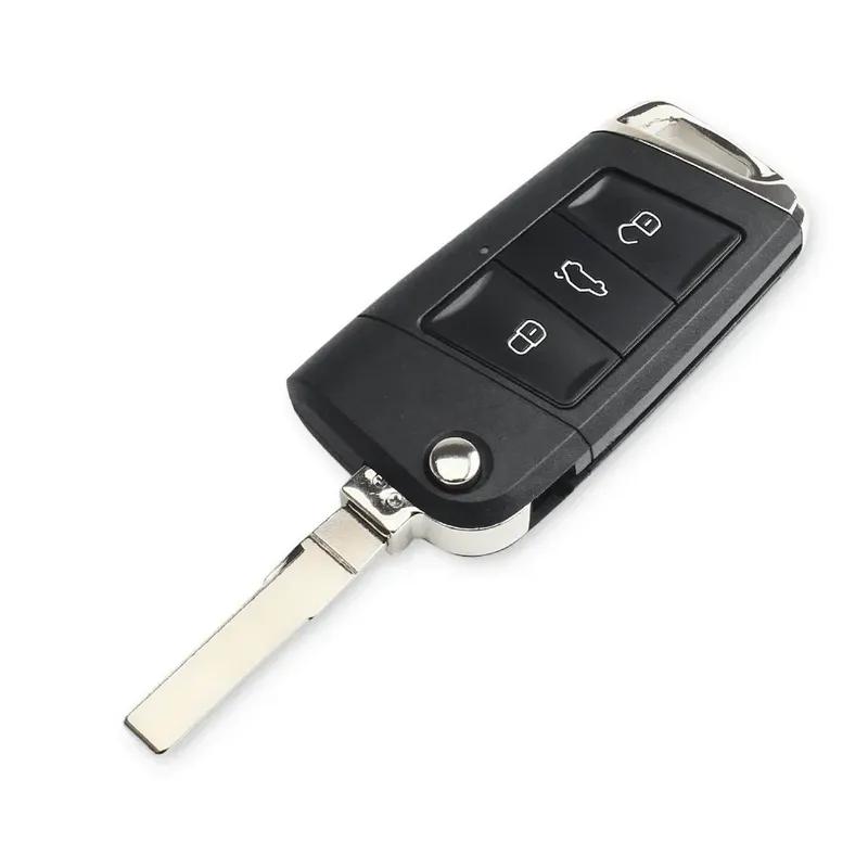 KEYYOU Modified 3 Buttons Remote Flip Folding Car Key Shell Case For VW Golf 4 5 Passat B5 B6 polo Touran Jetta Seat Skoda