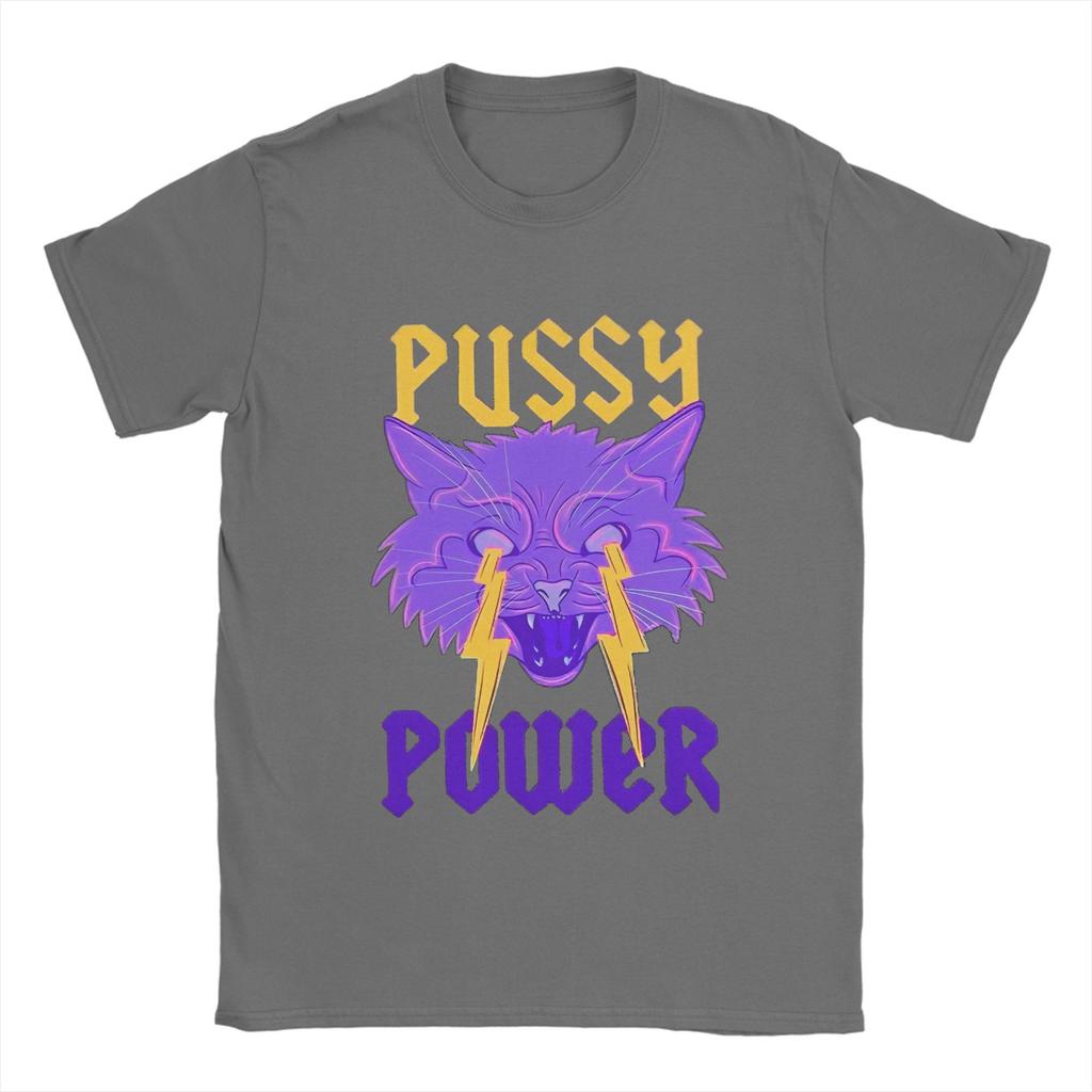Casual T-Shirt Beach Pussy Power Trendy Cool T-Shirts Funny Cotton Tee Shirt for Men Aesthetic Printed Short Sleeve Top Tees