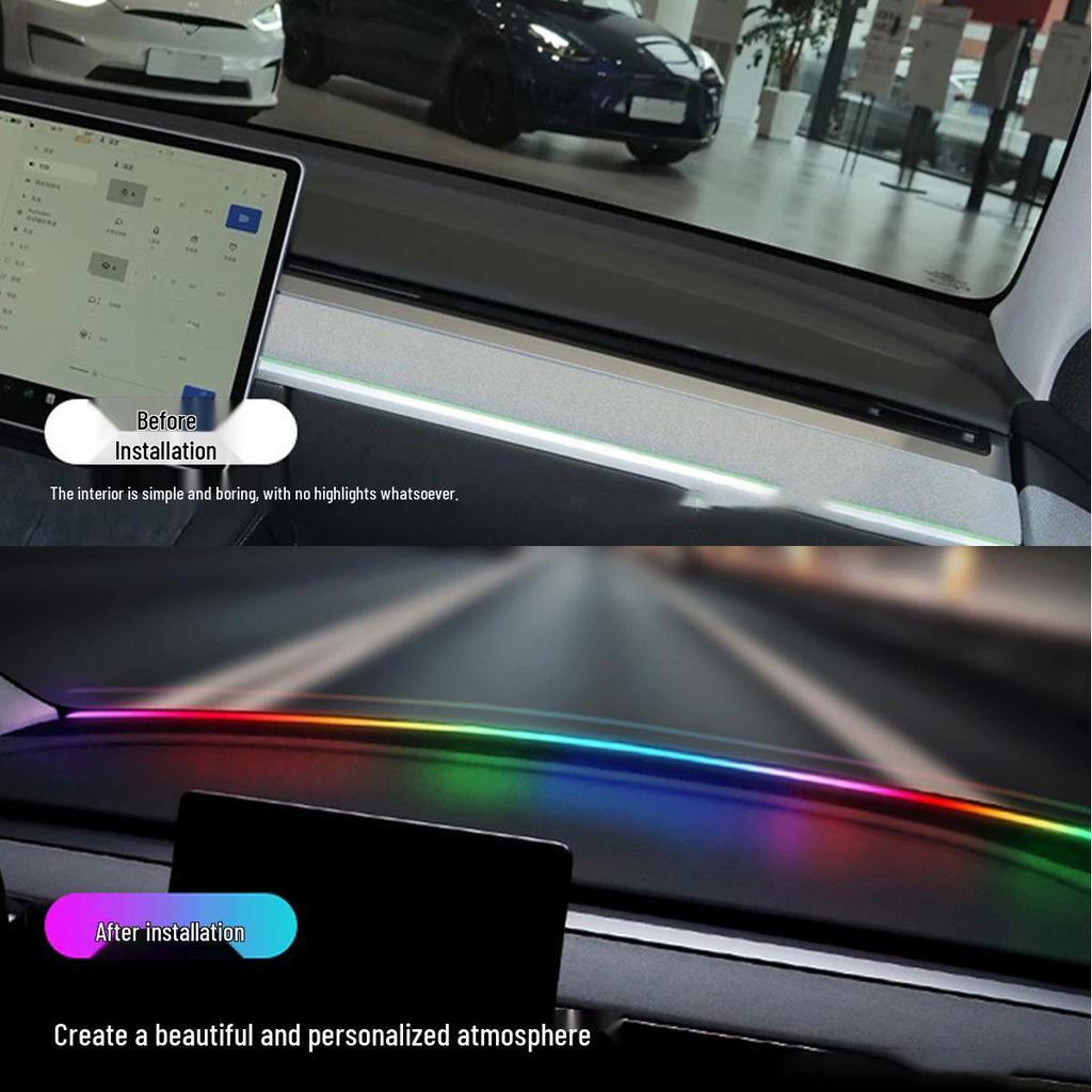 Цветной акриловый ветрозащитный экран звукоизолирующий свет: Управление через приложение, без проводов, для украшения автомобиля.