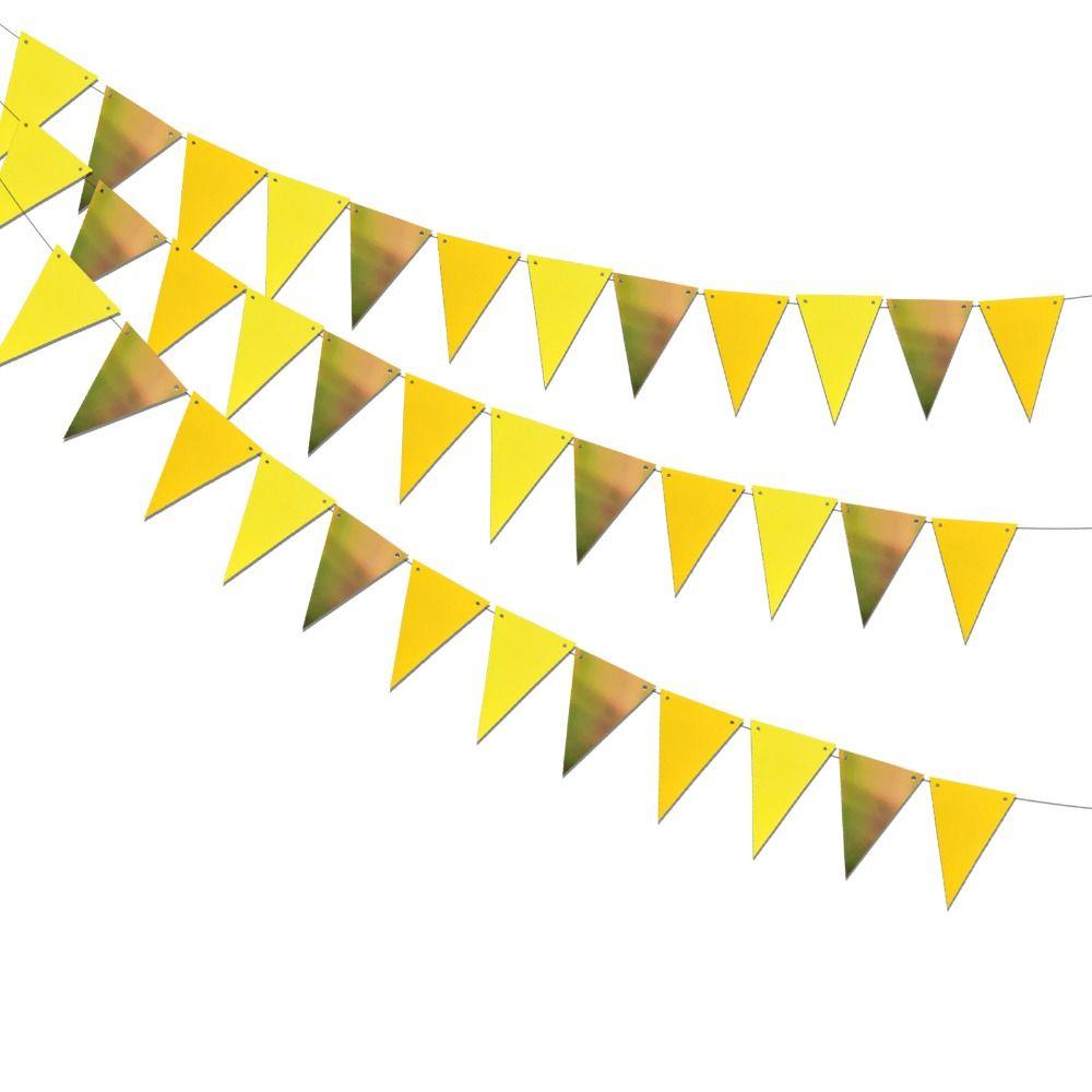 1 Набор Украшение для Свадебной Вечеринки Невесты Золотой и Зеленый Бантинг Новые Треугольные Флажки Декоративный Реквизит