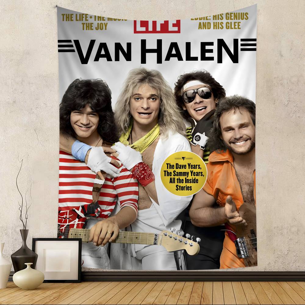 Van Halen Retrorock Band Hanging Bohemian Tapestry Hanging Tarot Hippie Wall Rugs Dorm Japanese Tapestry