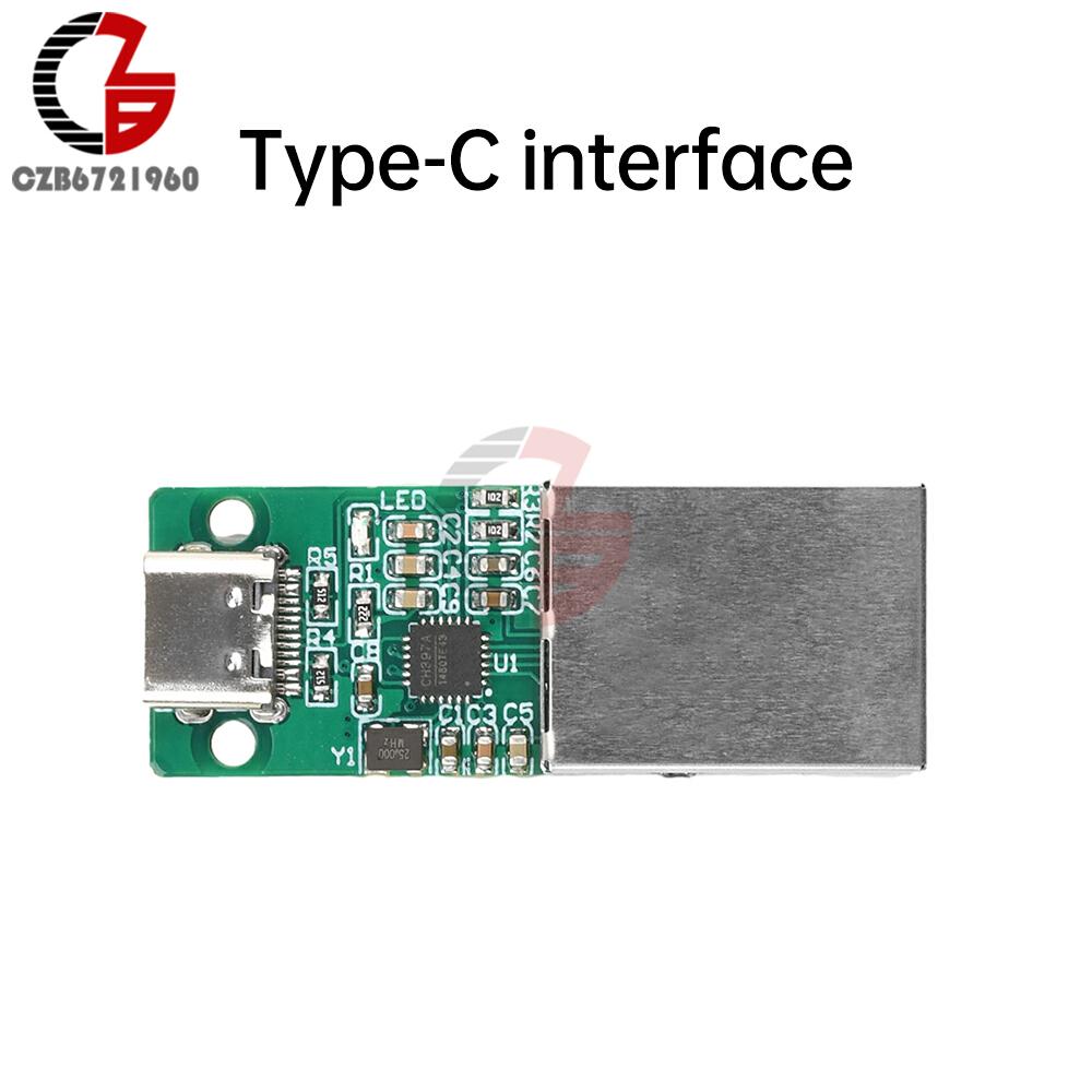 USB to RJ45 Ethernet Interface CH397A Module Type-C/USB/Pin to RJ45 Converter Network Module Microcontroller Program Over