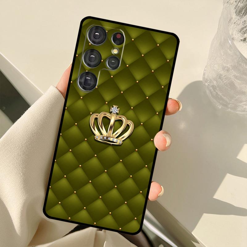 Диван с стеганой текстурой Узор Корона Чехол Для Samsung Galaxy S22 Ultra S21 S20 S24 S25 Ultra S9 S10 Plus S23 FE S25 FE Задняя крышка