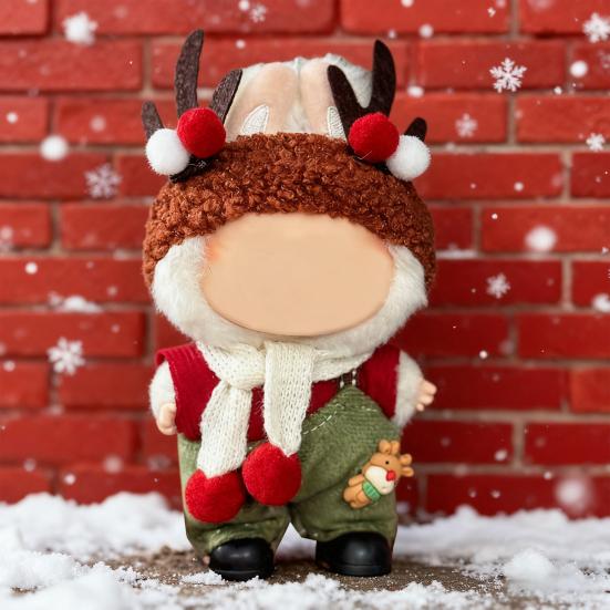 Christmas Costume Set 17cm Doll Outfit Santa Claus Clothes Santa Hat Dress Accessories Cute Dress Up Costume Set for Xmas Holiday Winter Gifts