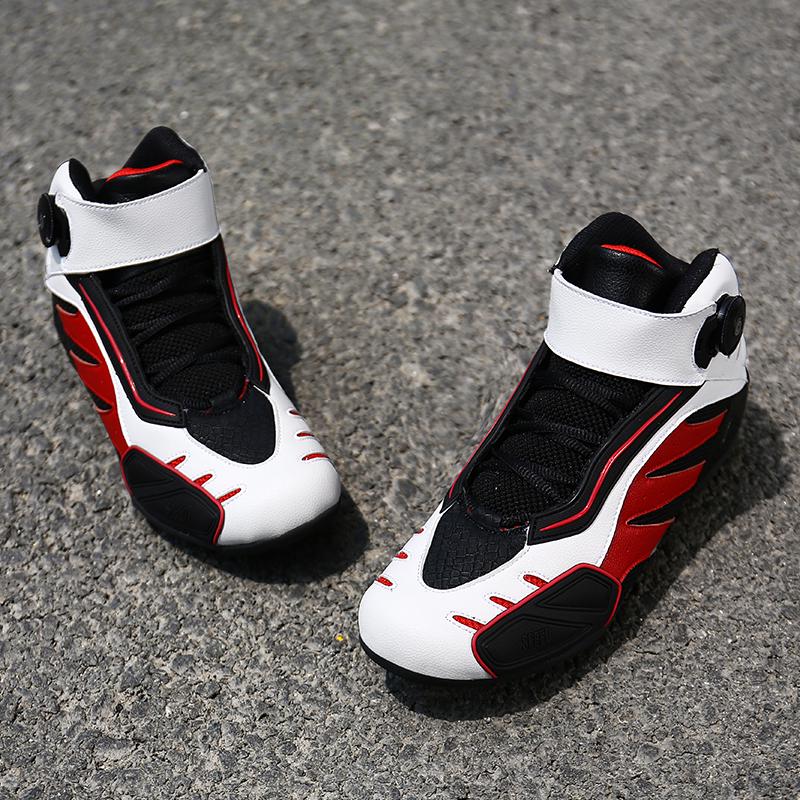 Мужские/женские высокие мотоциклетные ботинки 36–48, мотоциклетные ботинки, велосипедные ботинки с поворотной кнопкой и липучкой