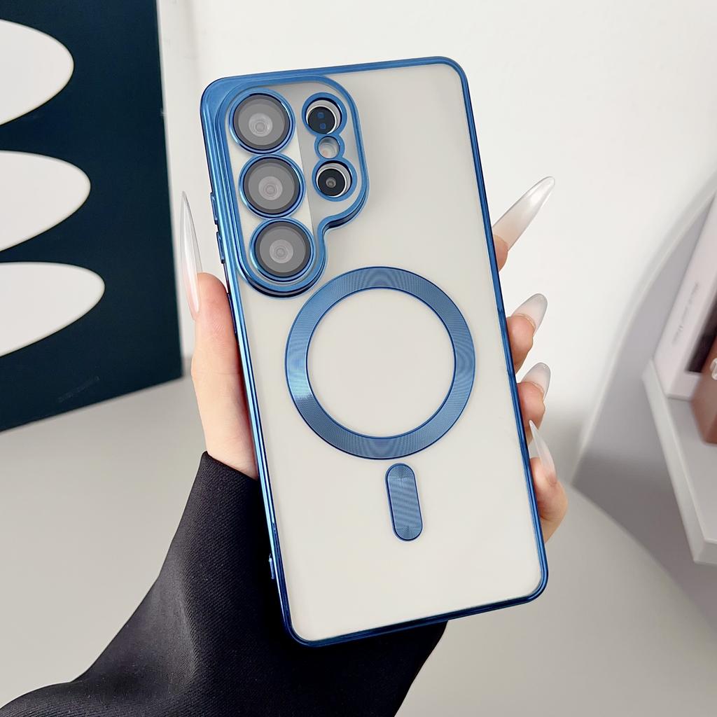 Роскошное прозрачное покрытие для чехла с беспроводной зарядкой Magsafe для Samsung S26 S25 S24 S23 S22 S21 S20 FE Ultra Plus Note20 10 Мягкий чехол