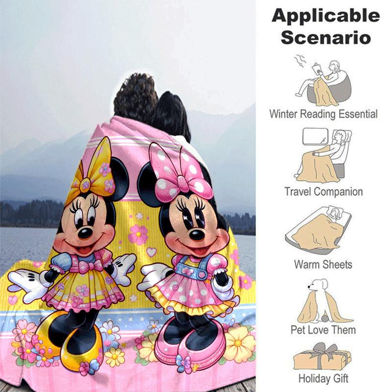 1pc Minnie Printing Blanket - Soft, All-Season Throw for Office Blanket, Car, Travel