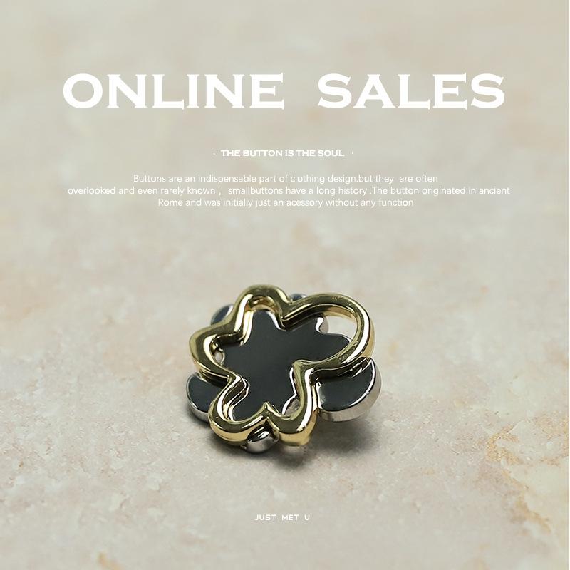 6 шт./лот Металлические пуговицы для украшения Женская одежда Сделай сам Принадлежности для рукоделия Пальто Кардиган Швейный материал Швейные аксессуары Распродажа