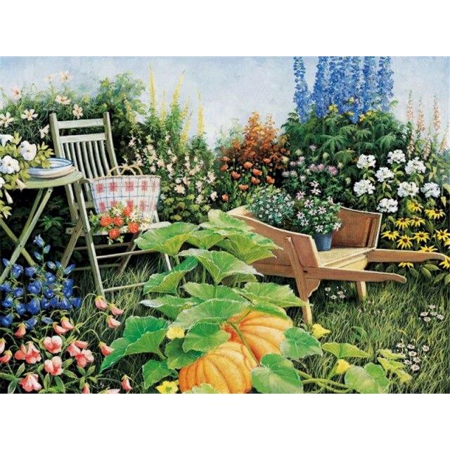 40x50 см Diy картина маслом по номерам садовая живопись по номерам взрослые пейзаж ручная роспись домашний декор подарок настенное искусство