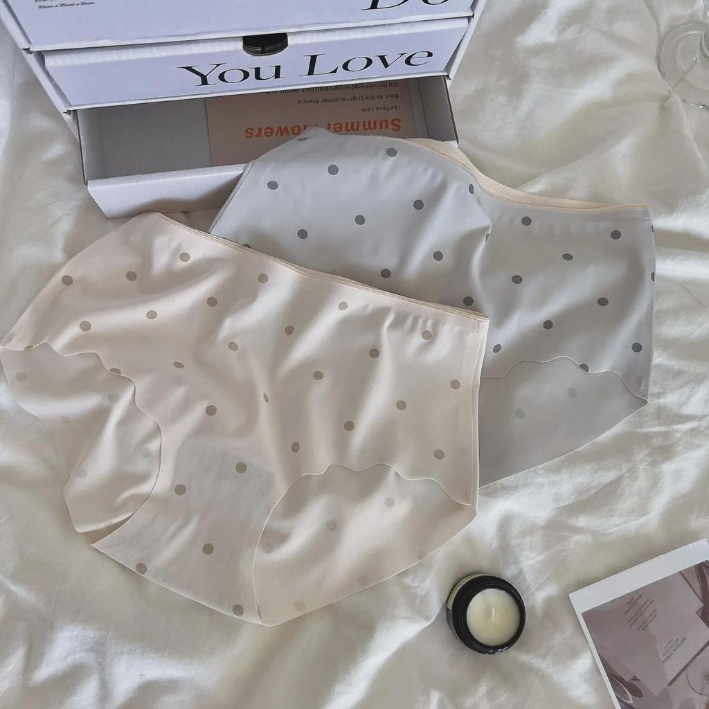 Milk Tea Flavor Ultra-Thin High-Elastic Seamless Cotton Mid-Waist Women's Underwear
