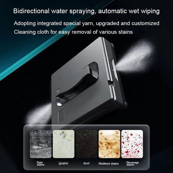 Robot intelligent glass cleaner with automatic water spray, Robotized window washer with remote control for windows