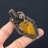 Tiger Eye Gemstone Pure Copper Wire Wrapped Handmade Pendant Jewelry For Her