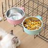 Pet Food Bowl Hanging Detachable Stainless Steel Pet Bowl Dogs Cats 2-in-1 Design Crate Fixed Water Bowl