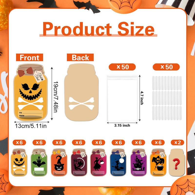 Halloween Cards With Treat Bags Halloween Cards Treat Bags Candy Bags Funny Greeting Goodie Bag Small Jar Party Favor For School