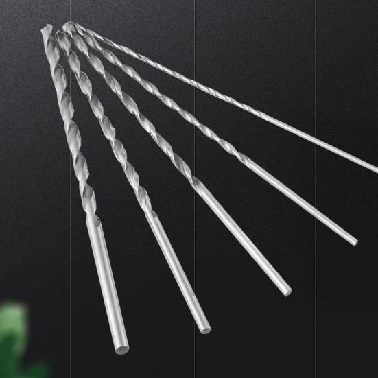 5Pcs Twist Drill Bit Lengthened Fast Chips Removal Round Shank Professional Drilling Bit Group for Tapping