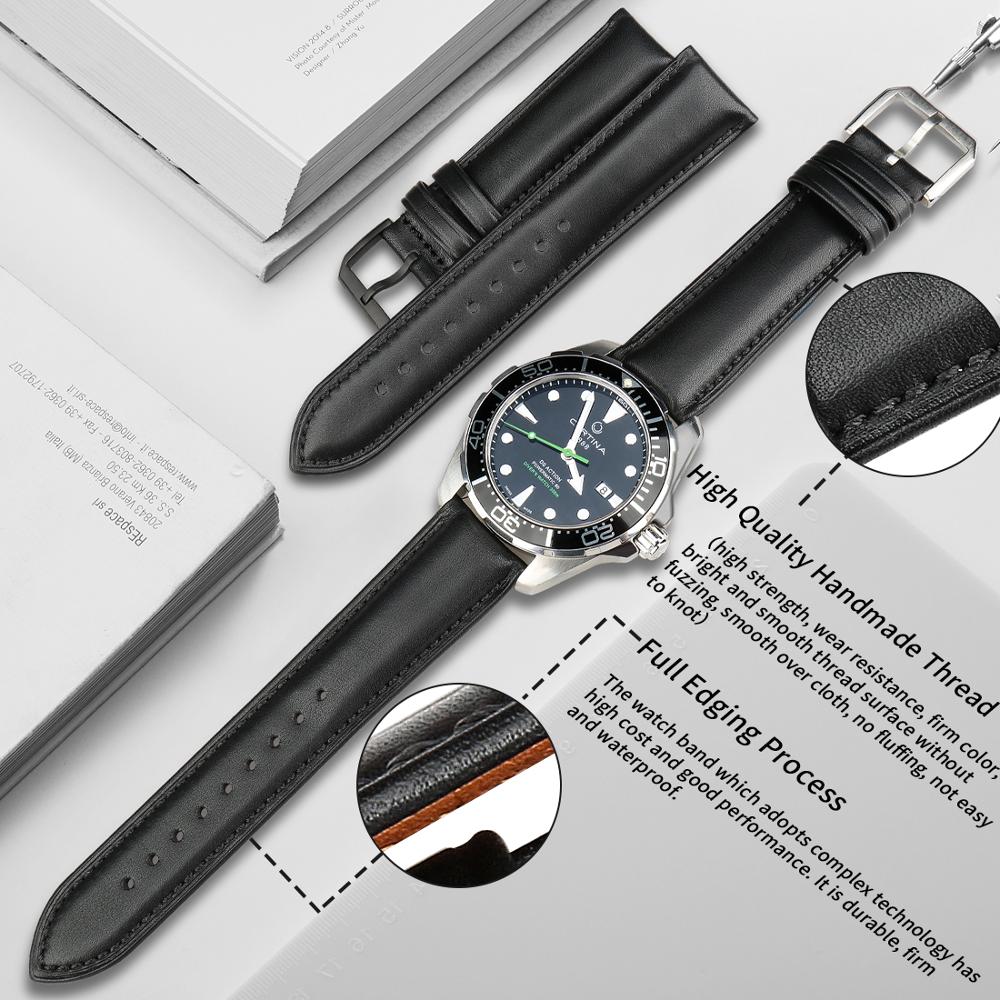 Ремешок для часов, модный кожаный ремешок для часов, женский и мужской, коричневый, черный, 24 мм, 18 мм, 20 мм, 22 мм, ремешок, аксессуары для часов