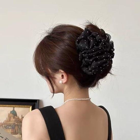 Hair clip securely holds accessory adults cute bun lightweight strong holder ornament Korean style barrette elegant daily bath.