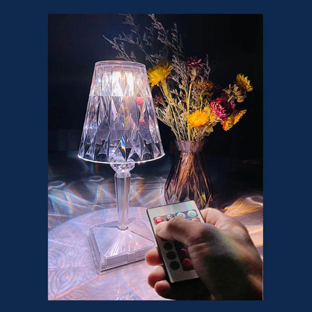 Acrylic Diamond Table Lamp Remote & Touching Control Available 16 Different Lighting Colors with