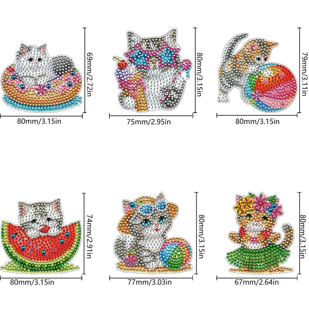 6Pcs Fridge Magnets Diamond Art Diamond Painting Kits DIY Diamond Art Refrigerator Magnets DIY Art Crafts for Adults Beginners