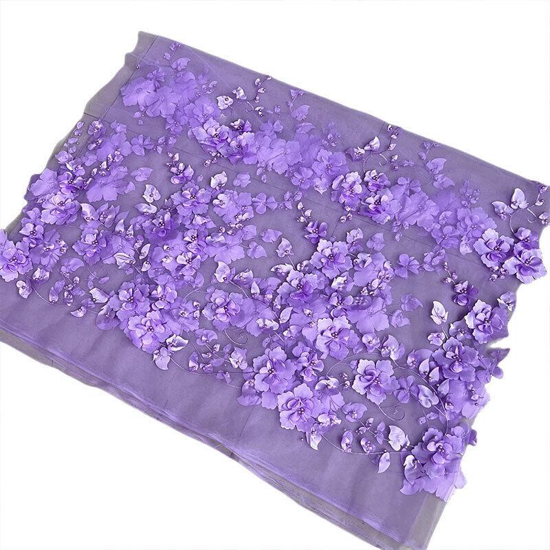 3DЦветочная Сетчатая Кружевная Ткань для Одежды Женское Свадебное Платье Вышитая Ткань DIY Шитье Платье-Халат Тюль Французская Гипюровая Африканская Кружевная