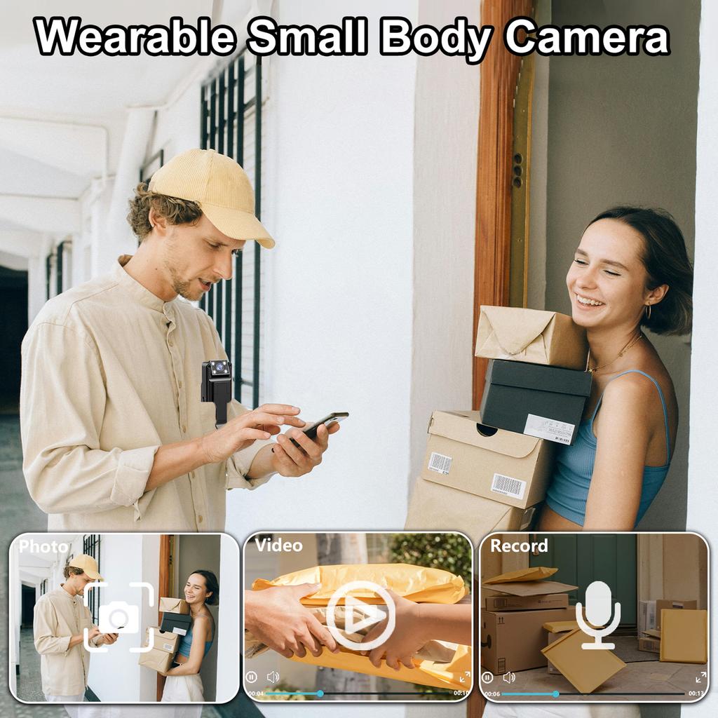 4K WiFi Body Camera with Audio and Video Recording Wearable Body Cam Mini Video Camera Camcorder