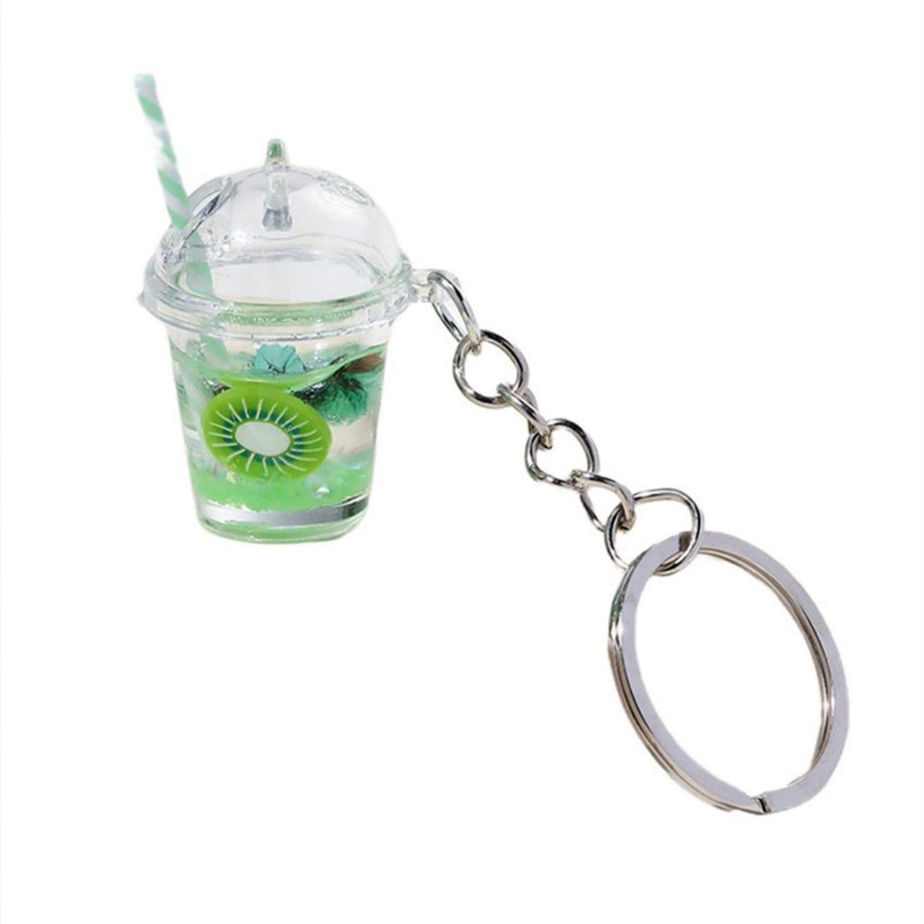 Fruit Luminous Cup Keychain Milk Tea Pendant