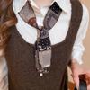 Maillard Vintage Handmade Acrylic Fabric Geometric Pattern Pull-out Scarf Necklace Niche High-end Sense Chain Winter Women