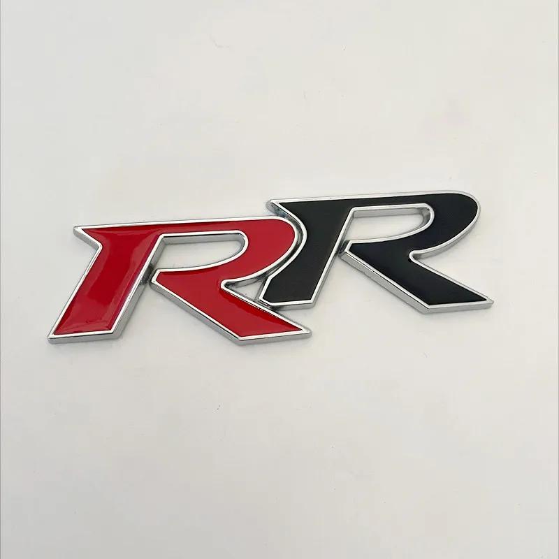 3D Metal RR Logo Car Front Grille Rear Trunk Emblem Badge Decals For Honda Civic Mugen Accord Crv City Hrv Sticker t65 Accessories
