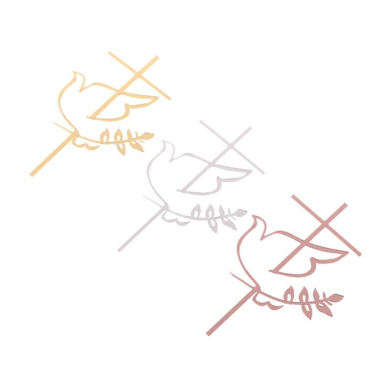 Вставка из акрила в форме креста Dove для украшения торта на первое причастие в минималистском стиле