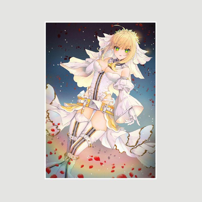 Домашний декор Картина Милая маленькая Лоли Аниме Девушка Плакат Милая Лолита Манга Фигурка Белые бумажные постеры и принты Бар Спальня Украшения Фреска