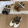 IPPEUM Retro Ballet Flats PU Leather Black Ballerinas Zapatos MujerVintage Mary Janes Shoes For Women