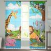 Мультфильм Африканские дикие животные Прозрачные шторы на окна для гостиной спальни Современные вуаль Тюль Шторы Тканевые шторы для кухни