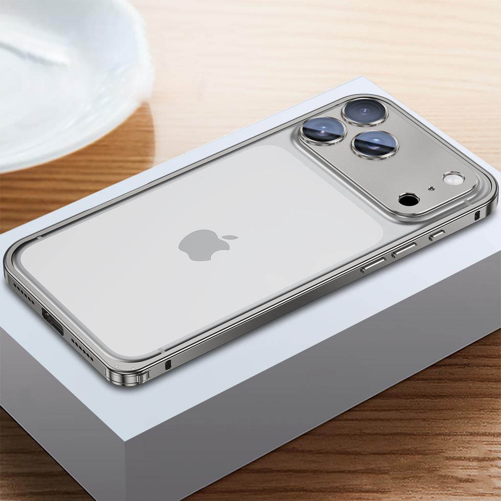 Роскошный металлический чехол-бампер для iPhone 17 16 15 14 Pro Max 14 15 Plus 16pro со съемной рамкой на защелке и защитой объектива