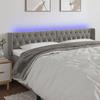 VidaXL LED Headboard Bedroom Furniture Double Bed Accessory Head of Bed Frame Interior Light Grey 3123632