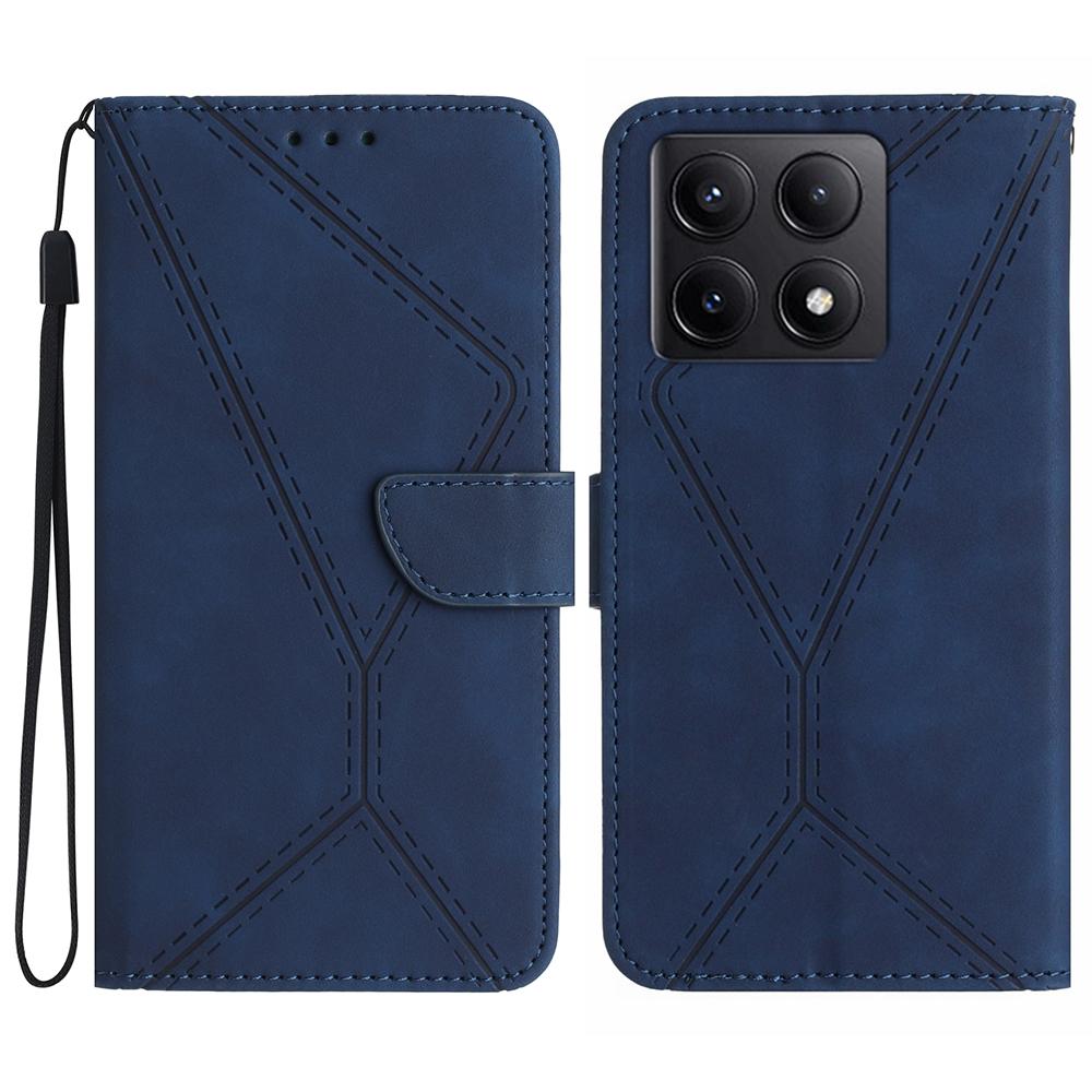 HT05 Для Xiaomi 14T Чехол Кожаный с текстурой линий PU кожаный откидной чехол для телефона