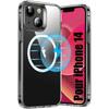 Case for iPhone 14 - Transparent - Shockproof - Magnetic Circle - Compatible with Wireless Charger
