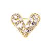 Rectangular Heart Brooch Korean Style Hollow Heart Breastpin Exquisite Rhinestone Pin  Women