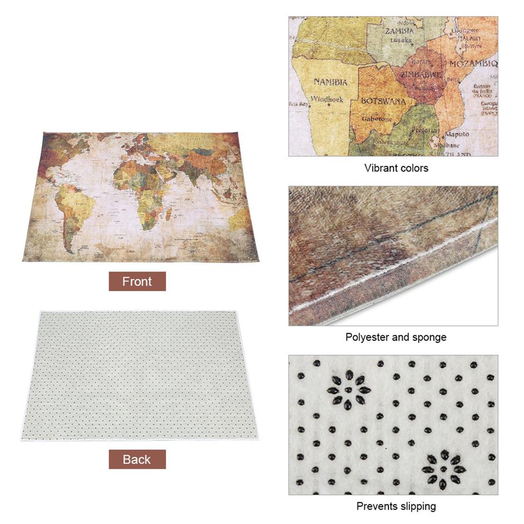 Ковер с картой мира, противоскользящий коврик, мягкий ковер для гостиной дома