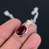 Garnet Faceted S Lock Chain Pendant HandCrafted Fine Polished 925 Sterling Silver Pendant with Morden Design Gift for Wedding Bridal