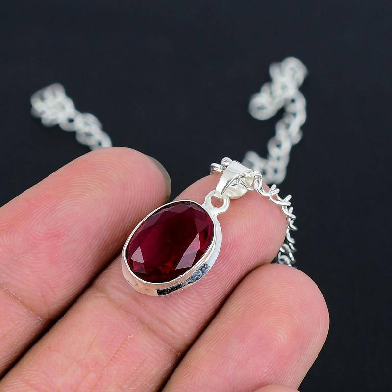 Подвеска из гранатового ограненного S-образного замка, изготовленная вручную из полированного серебра 925 пробы, с современным дизайном, подарок на свадьбу