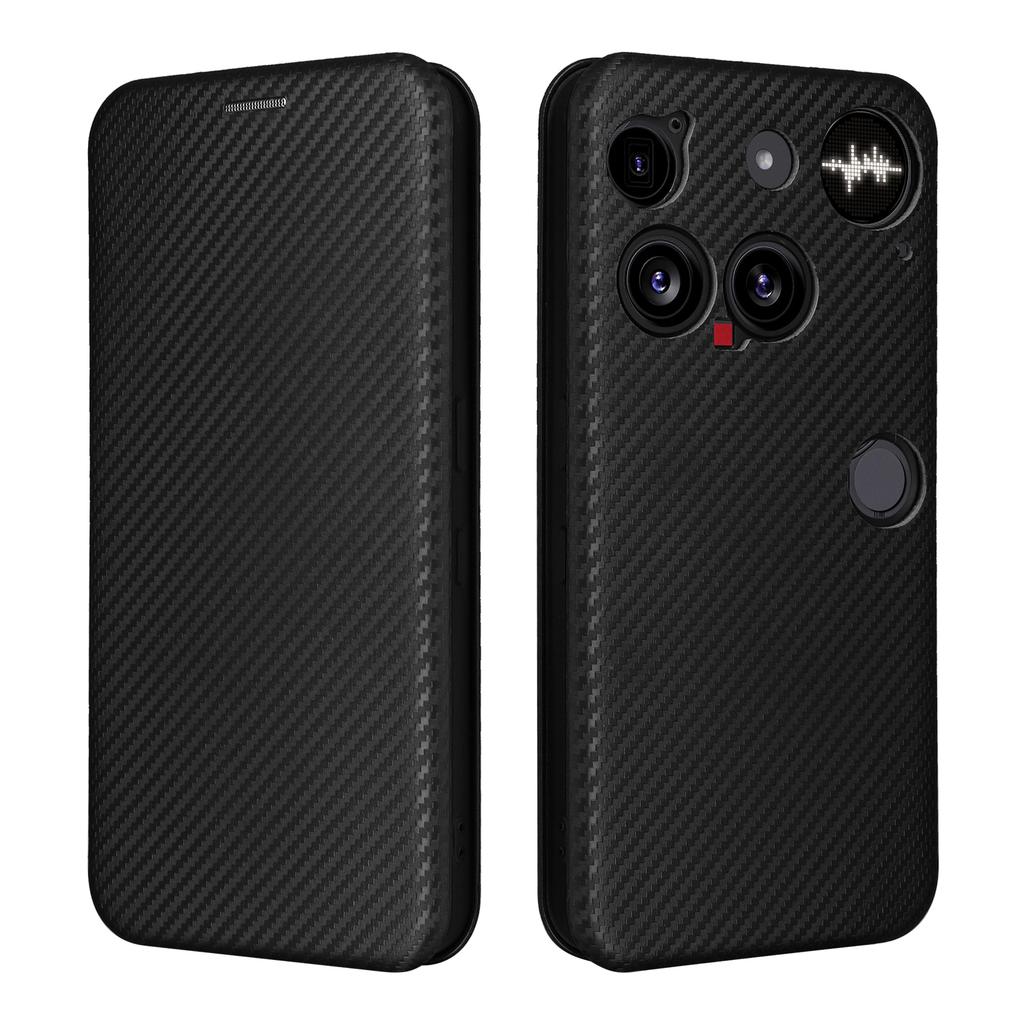 Ни за что Телефон (3) Чехол 5G Текстура углеродного волокна Ударопрочный Чехол для телефона из ПУ кожи