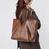 2024 Autumn Korean-Style Genuine Leather Women's Tote and Shoulder Bag, Large Capacity Cowhide Handbag.