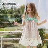 Хлопковое платье-принцесса с принтом для девочек MOMOCO